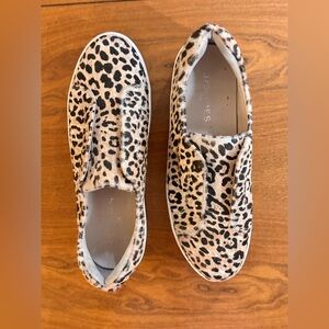 J/Slides NYC Leopard Haircalf Slip-On Sneakers | Platform Sole | Women’s 8.5